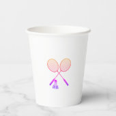 Badminton Rackets Shuttlecock Birdie Ombre Pappbecher (Rückseite)