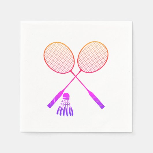 Badminton Rackets Shuttlecock Birdie Ombre Serviette (Vorderseite)