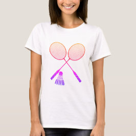 Badminton Rackets Shuttlecock Birdie Ombre T-Shirt