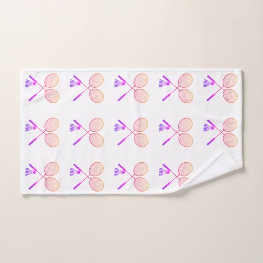 Badminton Rackets Shuttlecock Birdie Pattern Handtuch (Handtuch)