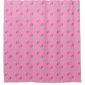 Badminton Racquet Muster Pink Duschvorhang (Vorderseite)