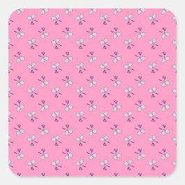 Badminton Racquet Muster Pink Quadratischer Aufkleber