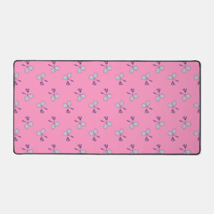 Badminton Racquet Muster Pink Schreibtischunterlage