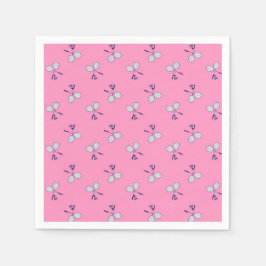 Badminton Racquet Muster Pink Serviette