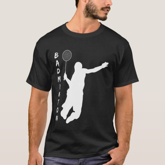 Badminton Racquet Sport Man Boy Strokes T-Shirt (Vorderseite)