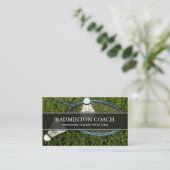 Badminton Raquet - School Coach Business Card Visitenkarte (Stehend Vorderseite)