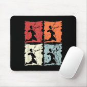 Badminton Retro Badminton Player, Shuttle Mousepad (Mit Mouse)