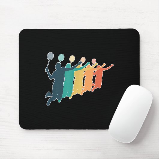 Badminton Retro Racket Mousepad (Mit Mouse)