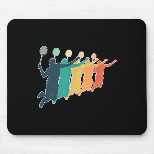 Badminton Retro Racket Mousepad (Vorne)