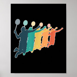 Badminton Retro Racket Poster