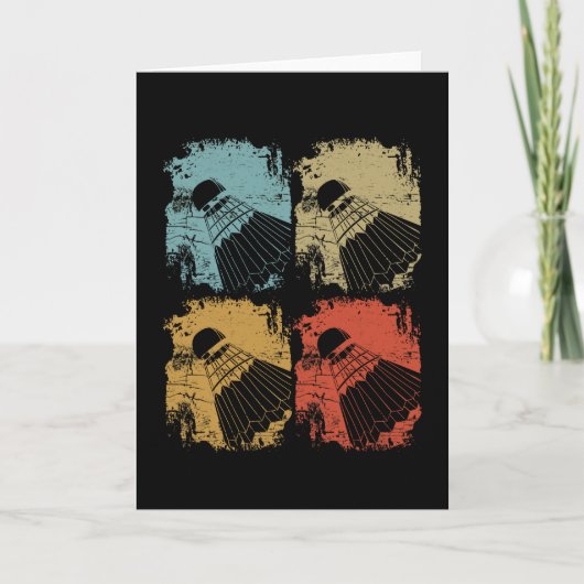 Badminton Retro Vintag Karte (Vorderseite)