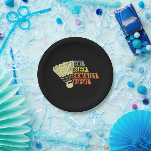 Badminton Retro Vintag Pappteller (Party)