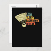 Badminton Retro Vintag Postkarte (Vorne/Hinten)