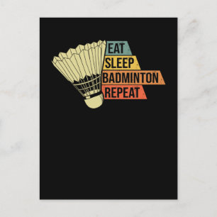 Badminton Retro Vintag Postkarte