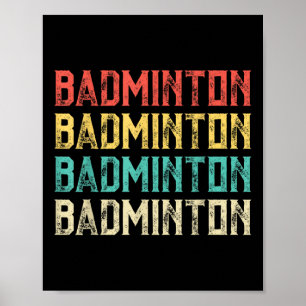 Badminton, Retro Vintage Federball  Poster