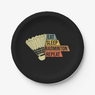 Badminton Retro Vintage Pappteller