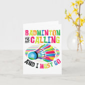 Badminton ruft Badminton an Karte (Gelbe Blume)