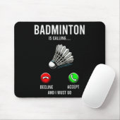 Badminton ruft Shuttle Lover Player Coach Gr Mousepad (Mit Mouse)