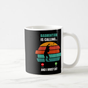 Badminton ruft Telefonkästen für aktiven Sport an Kaffeetasse