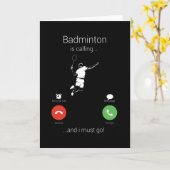 Badminton ruft und ich muss gehen karte (Gelbe Blume)