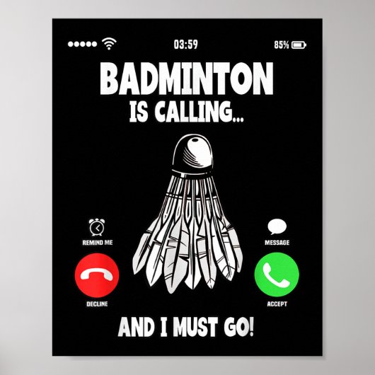 Badminton ruft und ich muss Shuttle-Bus nehmen Poster (Vorne)