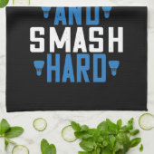 Badminton - Ruhe Behalten und hart zerschlagen Geschirrtuch (Gefaltet)