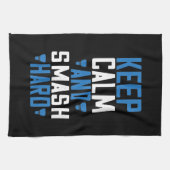 Badminton - Ruhe Behalten und hart zerschlagen Geschirrtuch (Horizontal)