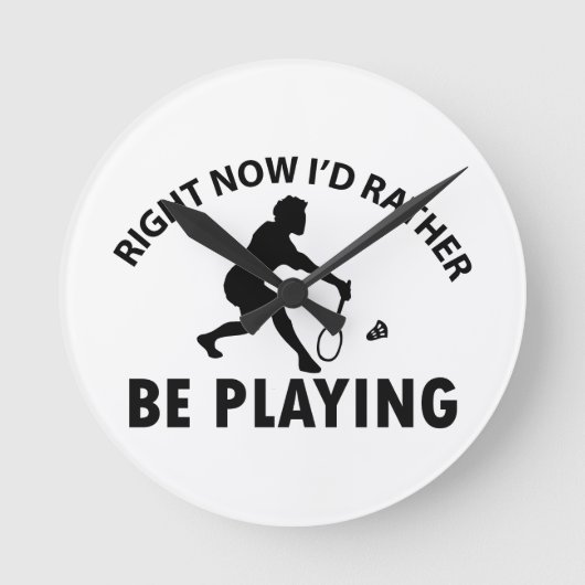 Badminton Runde Wanduhr (Vorderseite)