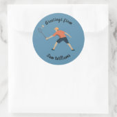 Badminton Runder Aufkleber (Tasche)