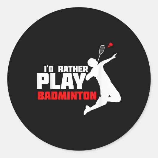 Badminton Runder Aufkleber (Vorderseite)