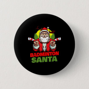 Badminton Santa Claus Weihnachtsfeiertag - Badmint Button