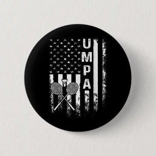 Badminton Schiedsrichter Amerikanische Flagge Vint Button