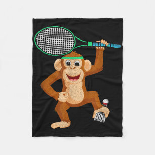 Badminton Schimpanse Tier Sport Humor T-Shirt Gesc Fleecedecke
