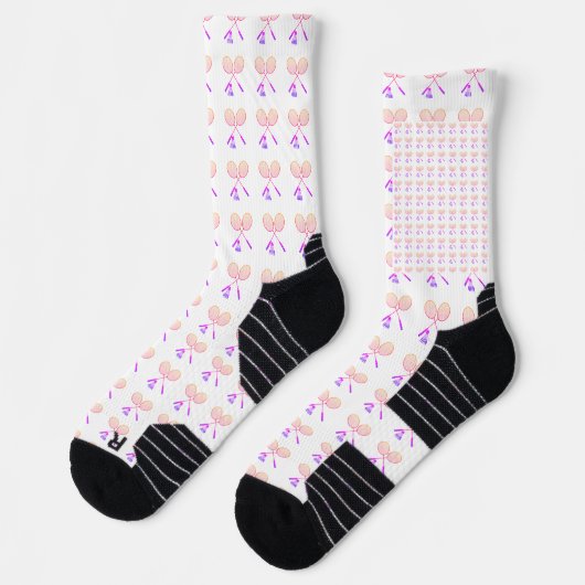 Badminton-Schläger mit Shuttleservice-Birdie Socken (Links)