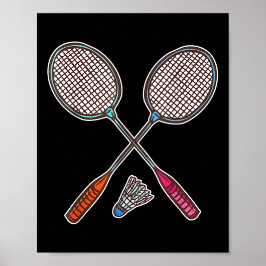 Badminton-Schläger und Federbälle Professionell Ba Poster (Vorne)