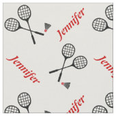 Badminton Schläger und Ihr Name personalisiert Stoff (Nahaufnahme)