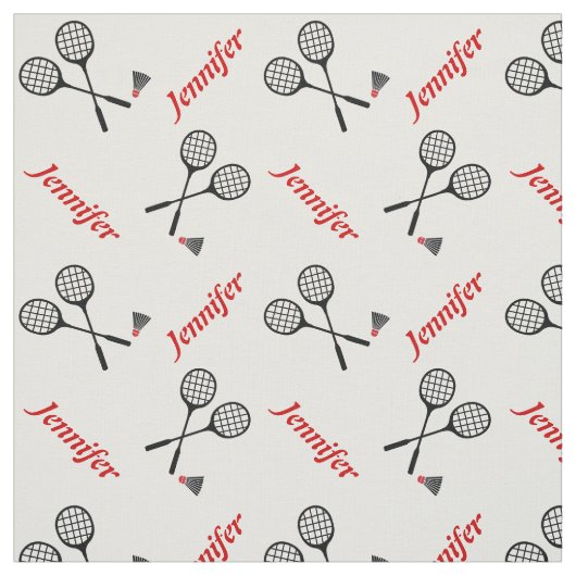 Badminton Schläger und Ihr Name personalisiert Stoff (Muster)