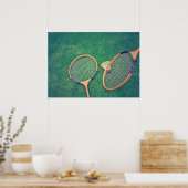 Badminton-Schläger und Shuttlecck Poster (Küche)