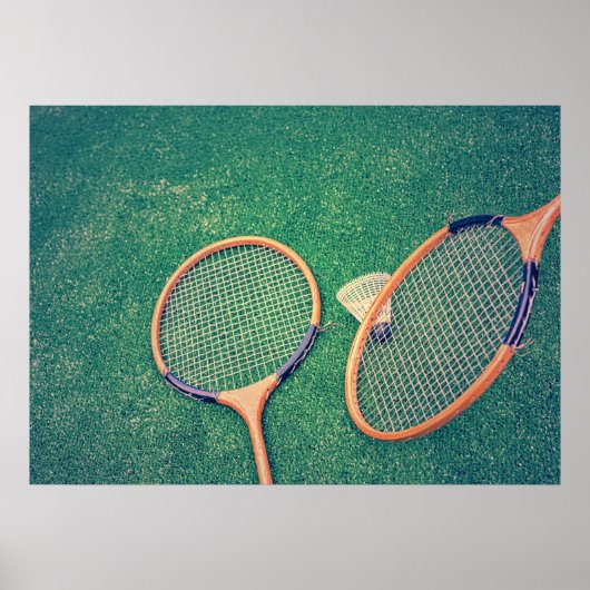 Badminton-Schläger und Shuttlecck Poster (Vorne)