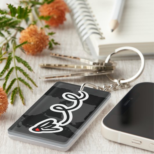 Badminton Schlüsselanhänger mit zeichnend Flugshut (Vorderseite rechts)