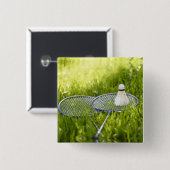 Badminton-Set zum Gehen Button (Vorne & Hinten)