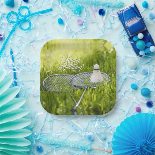 Badminton-Set zum Gehen Pappteller (Party)