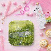 Badminton-Set zum Gehen Pappteller (Party)