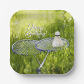 Badminton-Set zum Gehen Pappteller (Vorderseite)