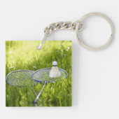 Badminton-Set zum Gehen Schlüsselanhänger (Rückseite)