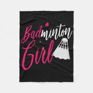 Badminton Shirt Badminton Girl Funny Badminton Pla Fleecedecke