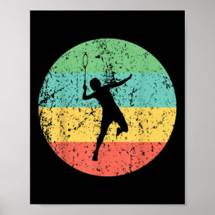 Badminton-Shirt - Vintage Retro Badmintonspieler Poster