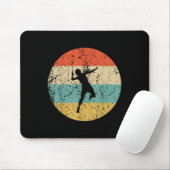 Badminton Shirt - Vintager Retro Badminton Player Mousepad (Mit Mouse)