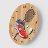 Badminton Shoe Racket Shuttlecock With Your Name Große Wanduhr (Winkel)