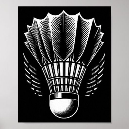 Badminton Shuttle Badminton Lover Minimalistisch Poster (Vorne)